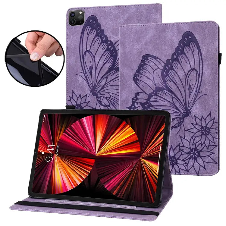 Big Butterfly Embossed Smart Leather Tablet Case For iPad Pro 11 2022 / 2021&2020 / Air 2020 / 11 2024 - For iPad Pro