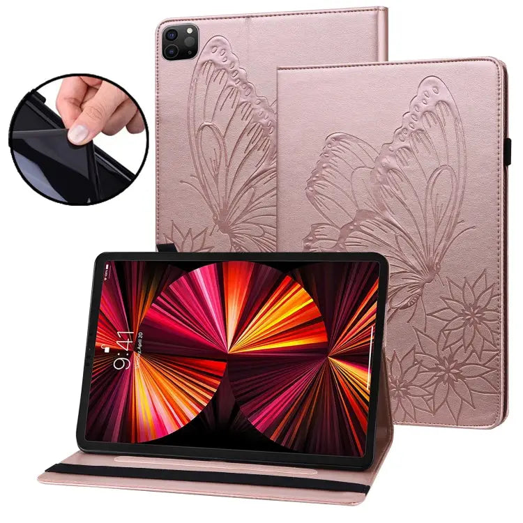 Big Butterfly Embossed Smart Leather Tablet Case For iPad Pro 11 2022 / 2021&2020 / Air 2020 / 11 2024 - For iPad Pro