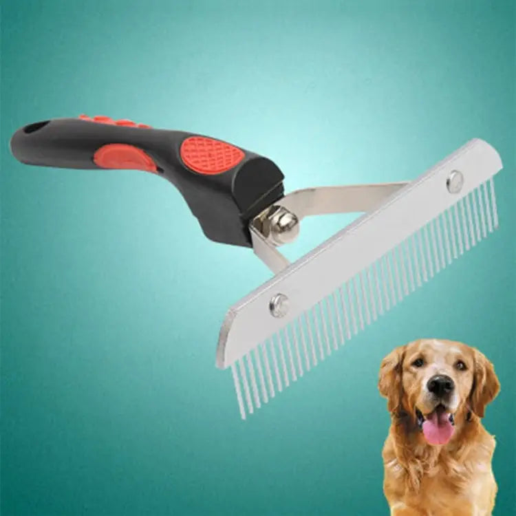 Big Dog Hair Combs Stainless Steel Pet Grooming Rake Comb Rubber Handle Hairdressing Brush Tool Size: 17.0x16.0cm Big