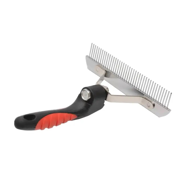 Big Dog Hair Combs Stainless Steel Pet Grooming Rake Comb Rubber Handle Hairdressing Brush Tool Size: 17.0x16.0cm Big
