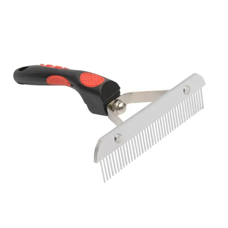Big Dog Hair Combs Stainless Steel Pet Grooming Rake Comb Rubber Handle Hairdressing Brush Tool Size: 17.0x16.0cm Big