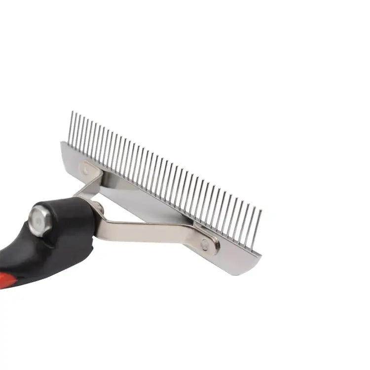 Big Dog Hair Combs Stainless Steel Pet Grooming Rake Comb Rubber Handle Hairdressing Brush Tool Size: 17.0x16.0cm Big