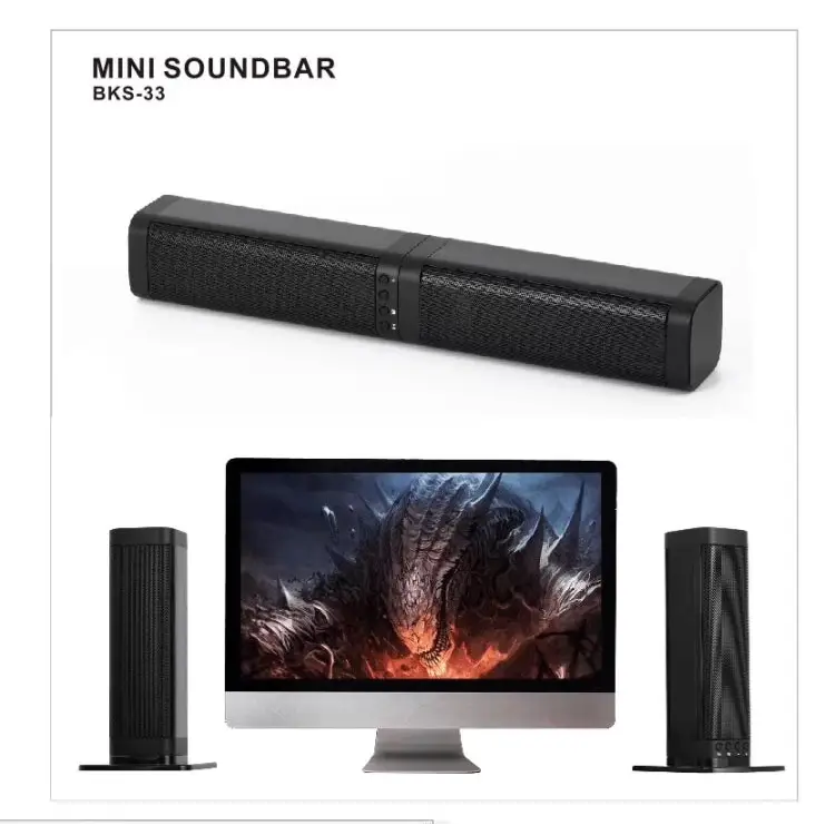 BKS-33 5.0 TV Home Wireless Soundbar Support TF Removable and Splice 3D Stereo Effect