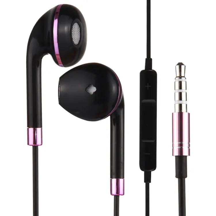 Black Wire Body 3.5mm In-Ear Earphone with Line Control & Mic for iPhone Galaxy Huawei Xiaomi LG HTC and Other Smart