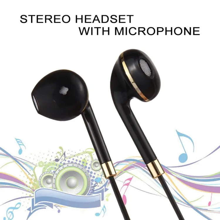 Black Wire Body 3.5mm In-Ear Earphone with Line Control & Mic for iPhone Galaxy Huawei Xiaomi LG HTC and Other Smart