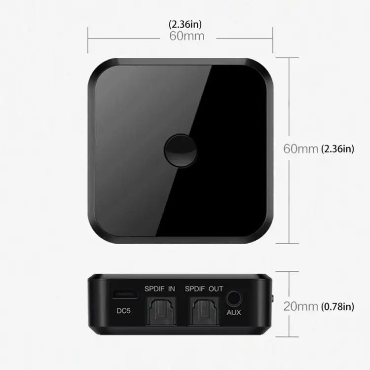 Bluetooth 5.0 Ffiber Optic Bluetooth Receiver CSR8670 Bluetooth Transmitter 2 in 1 Supports APTX black - black - Apple