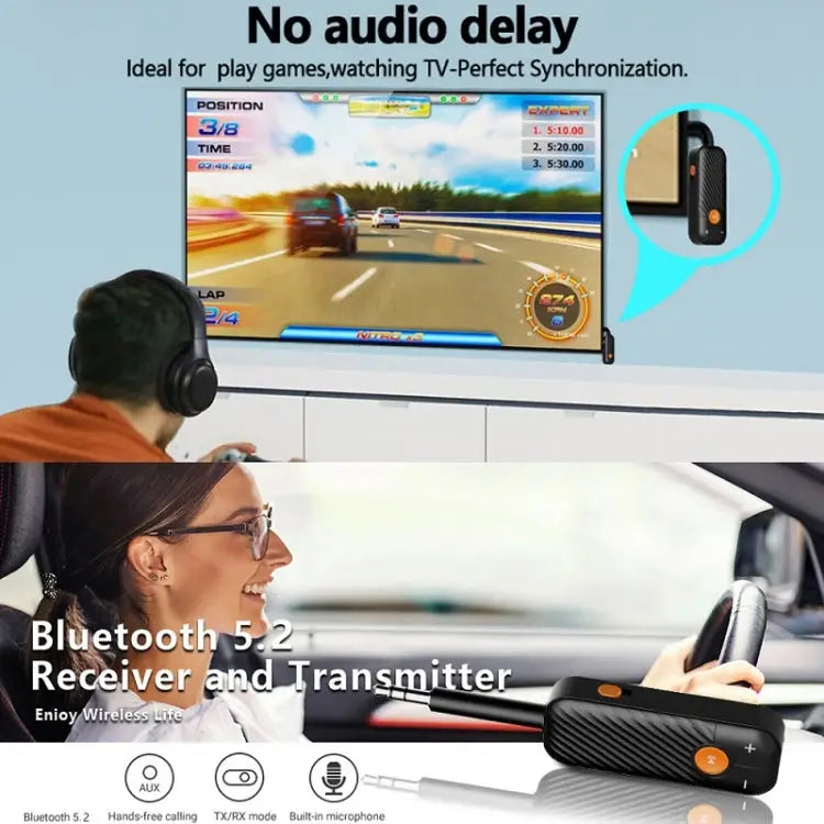 Bluetooth 5.2 Car Receiver TV Computer Transmitter BT16 - BT16 - Apple Accessories