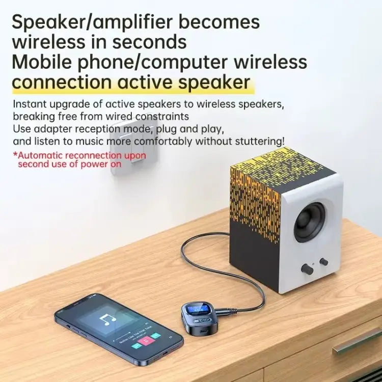 Bluetooth 5.3 Audio Adapter Receiver Transmitter MP3 Player Supports Wired Headset / TF Card T68 - T68 - Apple