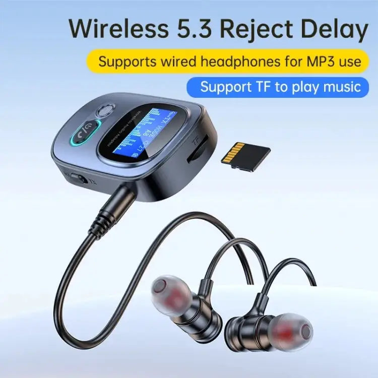 Bluetooth 5.3 Audio Adapter Receiver Transmitter MP3 Player Supports Wired Headset / TF Card T68 - T68 - Apple