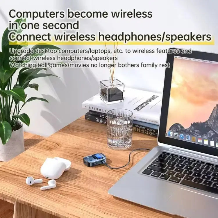 Bluetooth 5.3 Audio Adapter Receiver Transmitter MP3 Player Supports Wired Headset / TF Card T68 - T68 - Apple