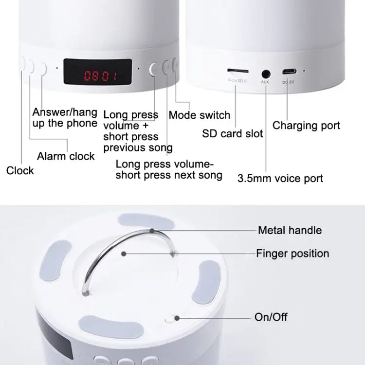 Bluetooth Speakers Pat Lights Charging Card Audio With Atmosphere Lamp With Atmosphere Lamp - With Atmosphere Lamp