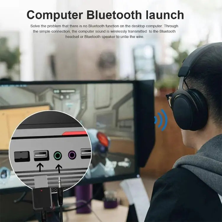 Bluetooth5.0 Audio Receiver USB Bluetooth Adapter Bluetooth Transmitter Support Win8/10 ZF169 - ZF169