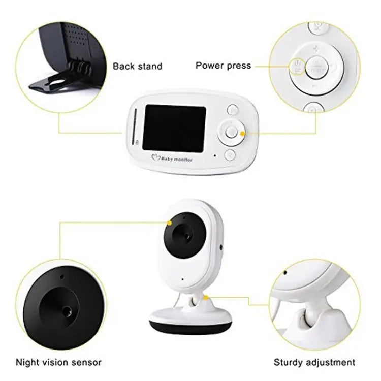 BM-SP820 2.4 inch LCD 2.4GHz Wireless Surveillance Camera Baby Monitor with 7-IR LED Night Vision Two Way Voice Talk