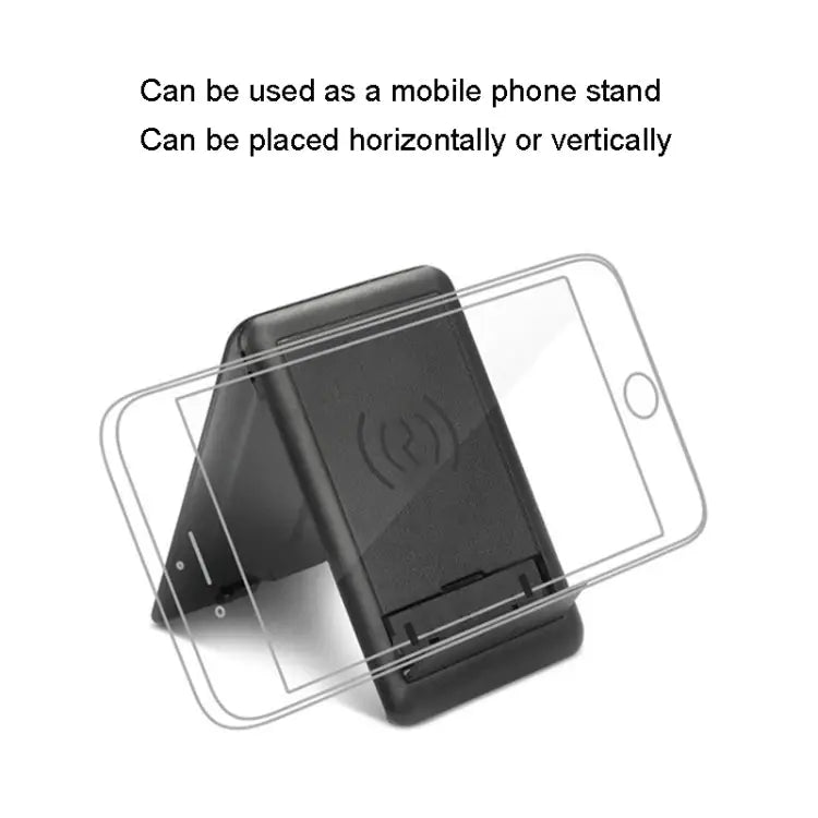 BM3016C 15W Wireless Charger Data Cable Organizer With Adapter Folding Phone Stand BM3016C Black - BM3016C Black