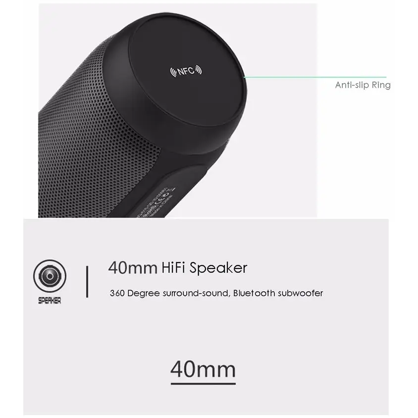 BQ615 PRO Colorful LED Wireless HiFi Stereo Speaker Combines Bluetooth + TF card player + FM radio + AUX + NFC - BQ615
