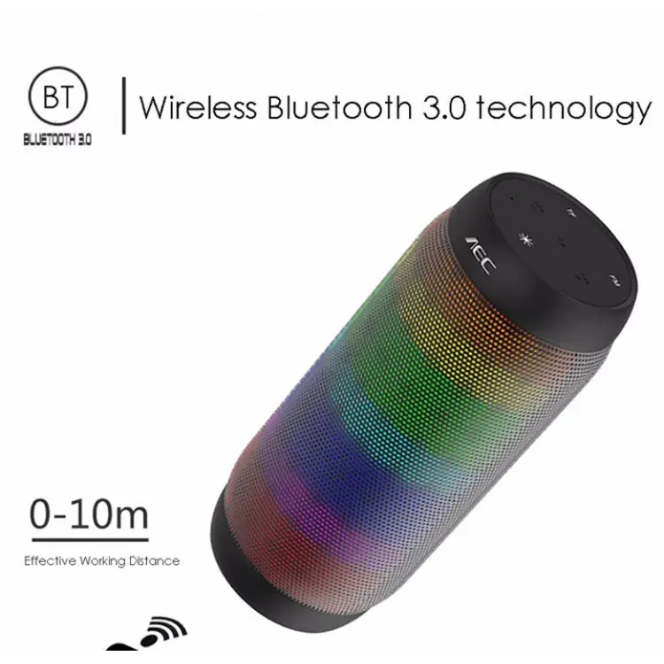BQ615 PRO Colorful LED Wireless HiFi Stereo Speaker Combines Bluetooth + TF card player + FM radio + AUX + NFC - BQ615