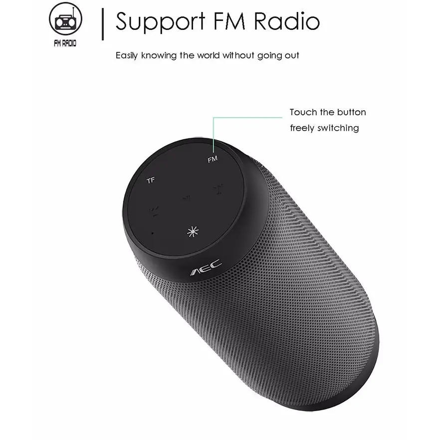 BQ615 PRO Colorful LED Wireless HiFi Stereo Speaker Combines Bluetooth + TF card player + FM radio + AUX + NFC - BQ615