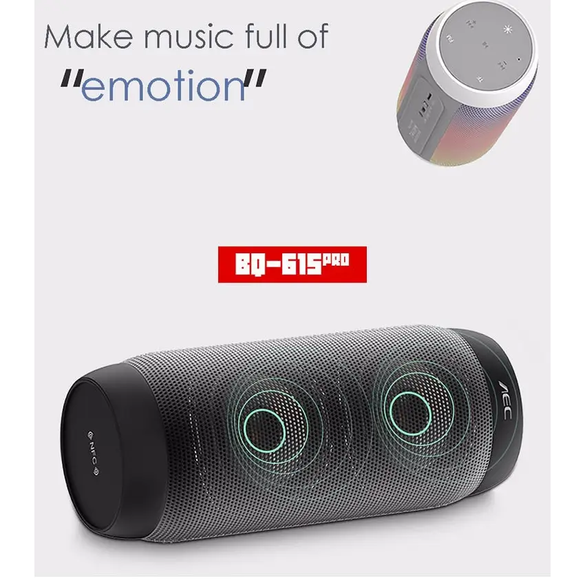 BQ615 PRO Colorful LED Wireless HiFi Stereo Speaker Combines Bluetooth + TF card player + FM radio + AUX + NFC - BQ615
