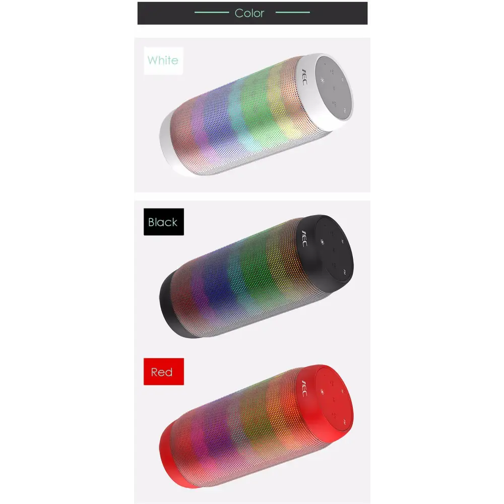 BQ615 PRO Colorful LED Wireless HiFi Stereo Speaker Combines Bluetooth + TF card player + FM radio + AUX + NFC - BQ615