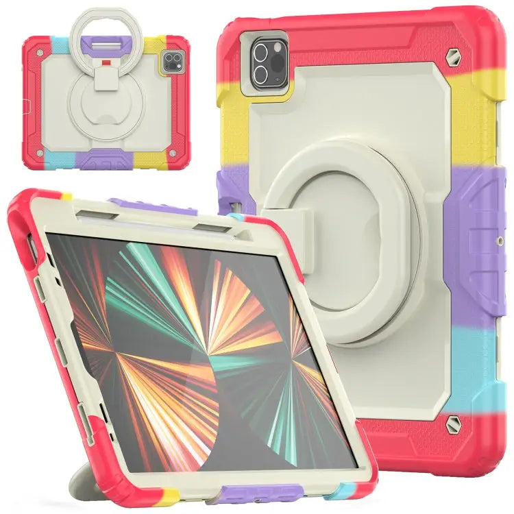 Bracelet Holder Silicone + PC Tablet Case For iPad Pro 11 - For iPad Pro 11 / Colorful Red - Apple Accessories