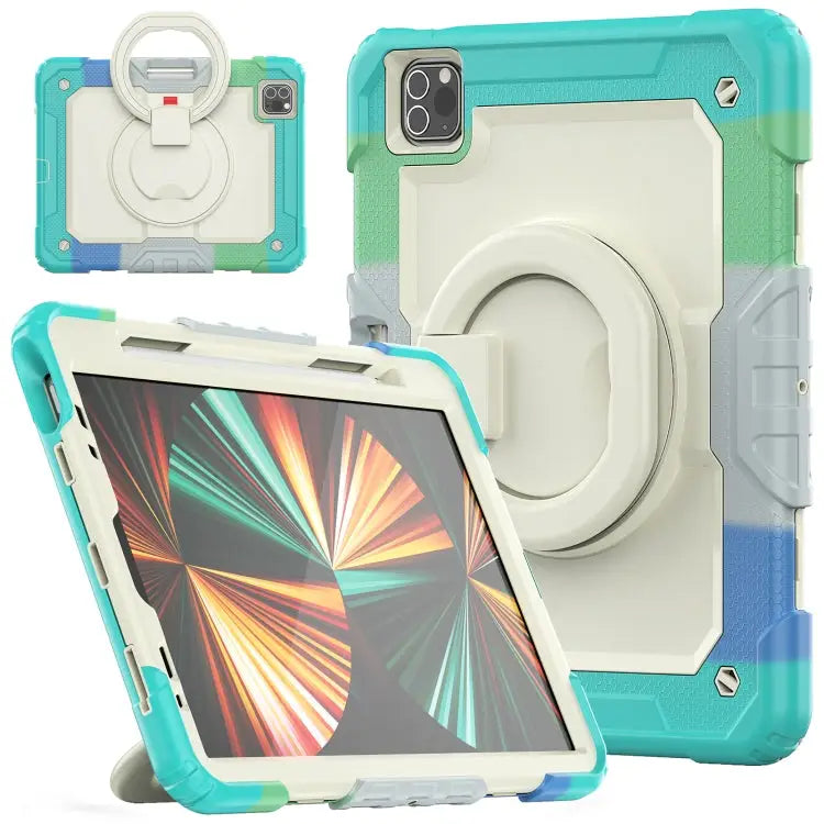 Bracelet Holder Silicone + PC Tablet Case For iPad Pro 11 - For iPad Pro 11 / Colorful Blue - Apple Accessories