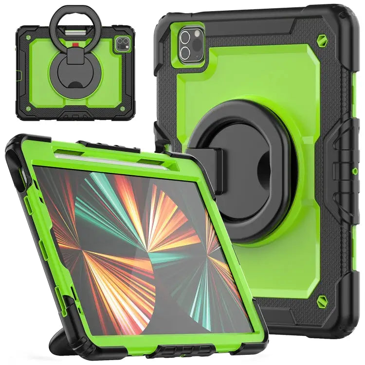 Bracelet Holder Silicone + PC Tablet Case For iPad Pro 11 - For iPad Pro 11 / Yellow Green - Apple Accessories