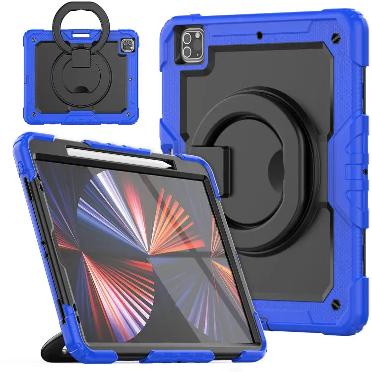 Bracelet Holder Silicone + PC Tablet Case For iPad Pro 12.9 2021 - For iPad Pro 12.9 2021 / Blue - Apple Accessories