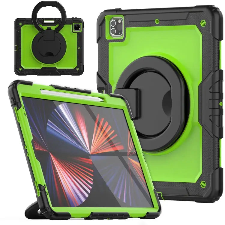 Bracelet Holder Silicone + PC Tablet Case For iPad Pro 12.9 2021 - For iPad Pro 12.9 2021 / Yellow Green - Apple