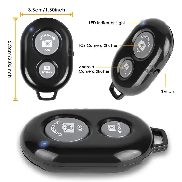BRCMCOM Chip Universal Bluetooth 3.0 Remote Shutter Camera Control Self-timer White Black