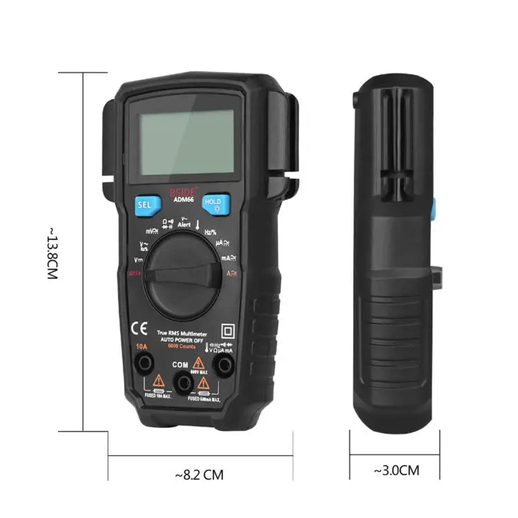 BSIDE ADM66 Handheld Household 6000 Count AC / DC Current Voltage Capacitor Automatic Range Multimeter with LCD