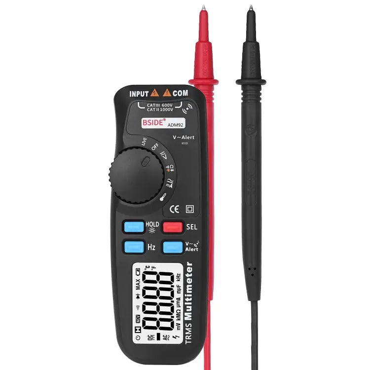 BSIDE ADM92 Handheld True RMS Digital Multimeter Auto Range 6000 Counts TRMS Tester with Live Wire Check Temp NCV Hz