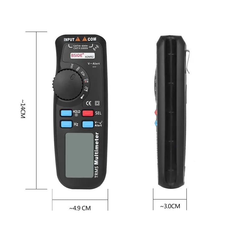 BSIDE ADM92 Handheld True RMS Digital Multimeter Auto Range 6000 Counts TRMS Tester with Live Wire Check Temp NCV Hz