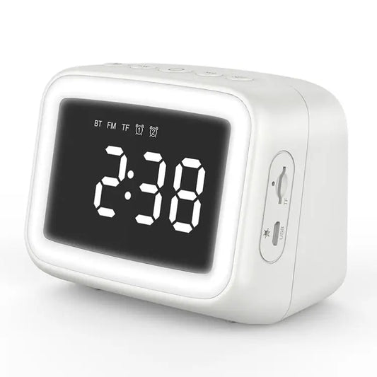 BT-511 Mini LED HD Mirror Bluetooth Speaker Support 32GB TF Card & 3.5mm AUX & Dual Alarm Clock & Real-time Temperature