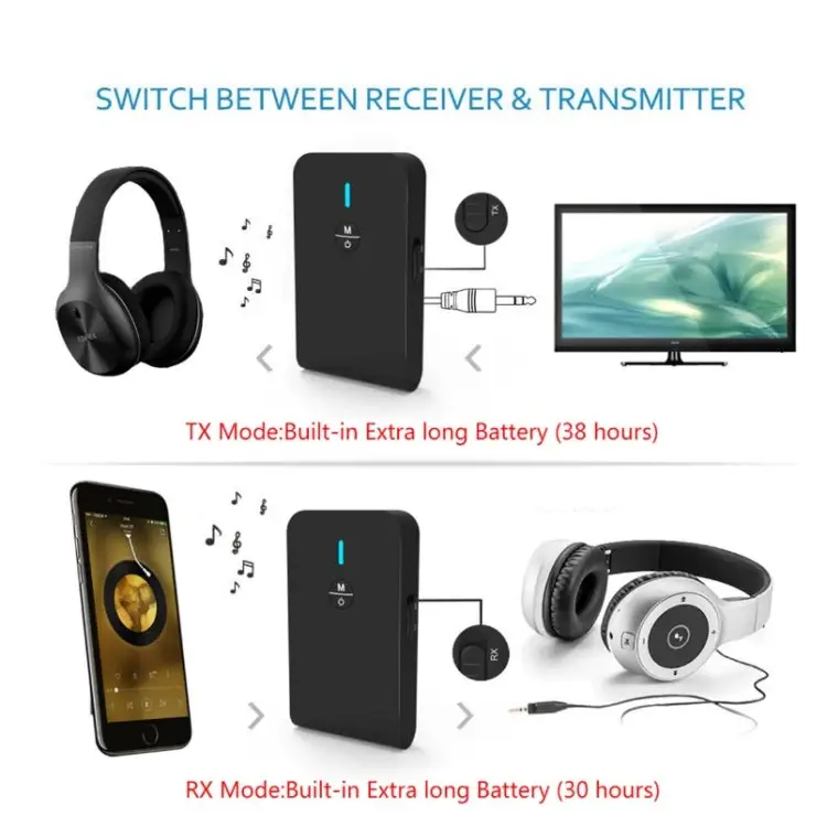 BT-6 2 In 1 Receiver & Transmitter Bluetooth 5.0 Audio Adapter - BT-6