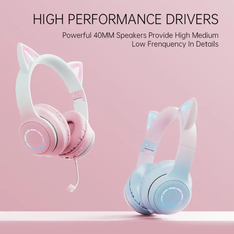 BT029C RGB Dual Modes Cat Ear Wireless Bluetooth Headphone - Apple Accessories