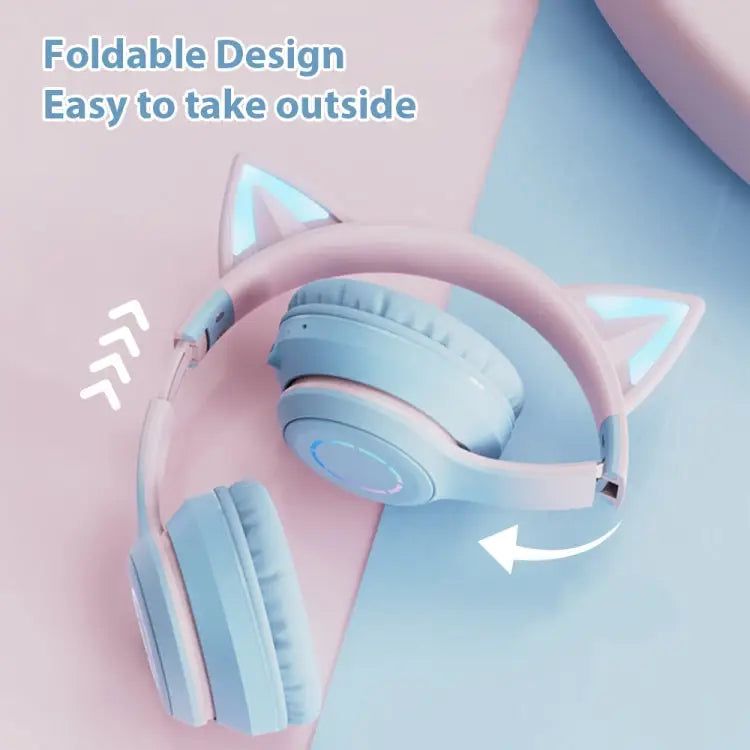 BT029C RGB Dual Modes Cat Ear Wireless Bluetooth Headphone - Apple Accessories