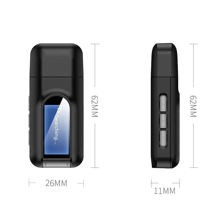 BT201 Bluetooth 5.0 USB 2 in 1 Bluetooth Audio Receiver Transmitter with LCD Display - Bluetooth Audio Receiver