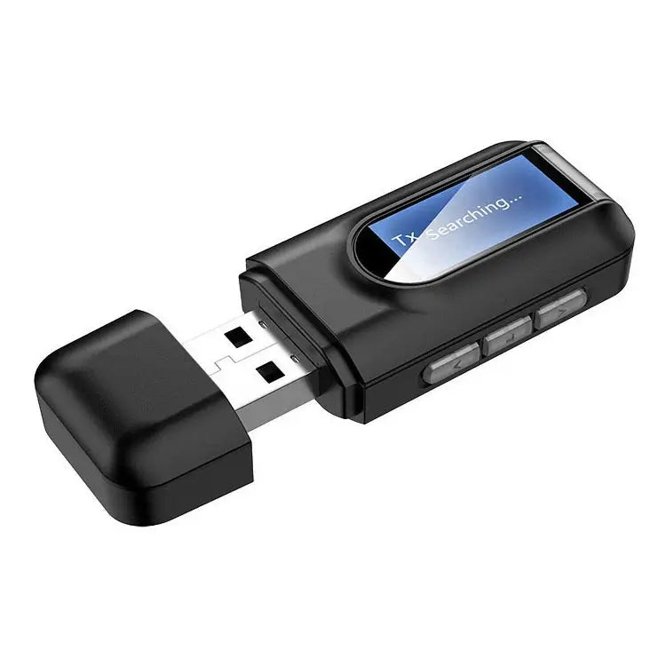 BT201 Bluetooth 5.0 USB 2 in 1 Bluetooth Audio Receiver Transmitter with LCD Display - Bluetooth Audio Receiver