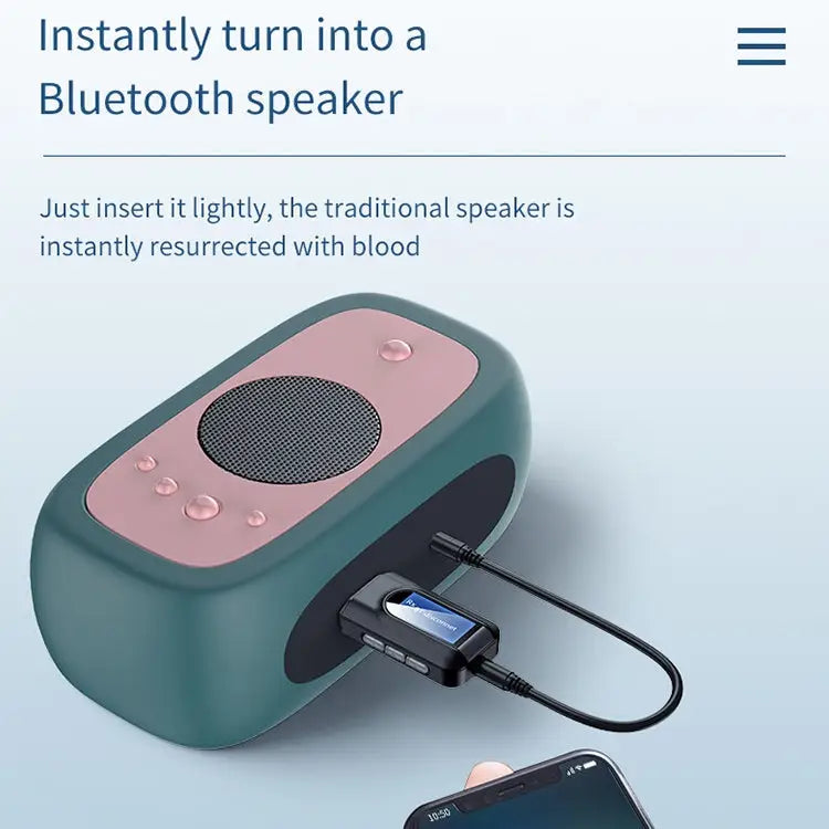 BT201 Bluetooth 5.0 USB 2 in 1 Bluetooth Audio Receiver Transmitter with LCD Display - Bluetooth Audio Receiver