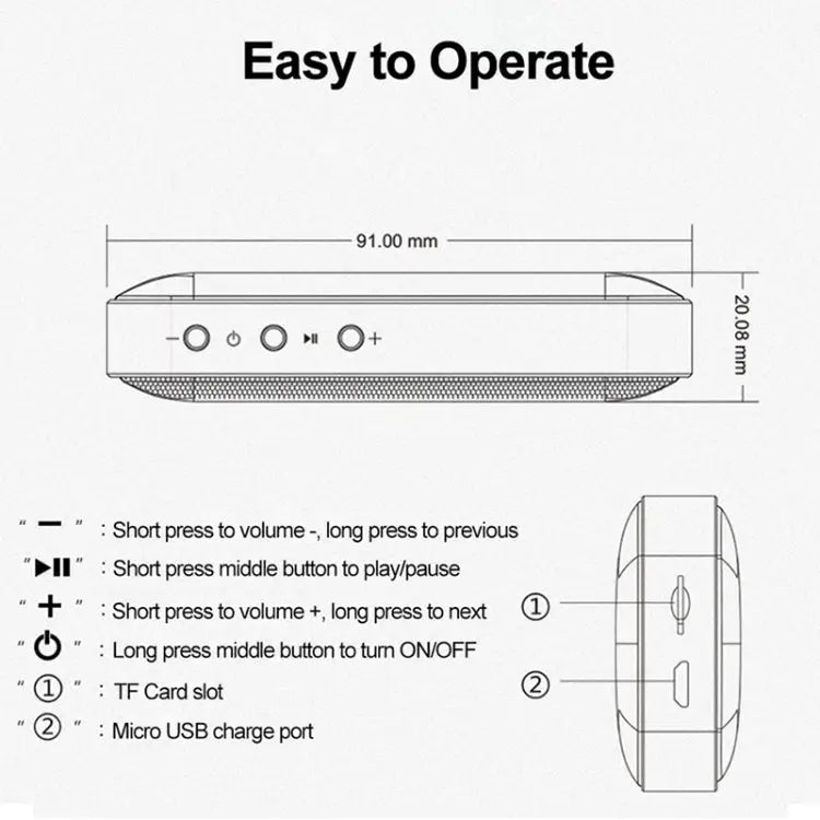 BT209 Outdoor Portable Ultra-thin Mini Wireless Bluetooth Speaker Support TF Card & Hands-free Calling Silver - Silver