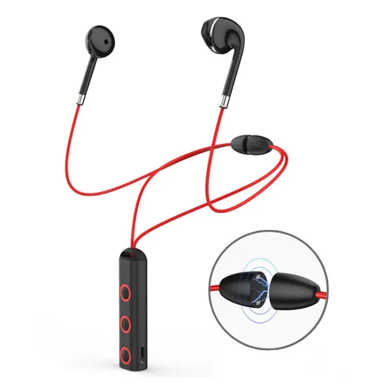 BT313 Magnetic Earbuds Sport Wireless Headphone Handsfree bluetooth HD Stereo Bass Headsets with Mic - Red - Apple