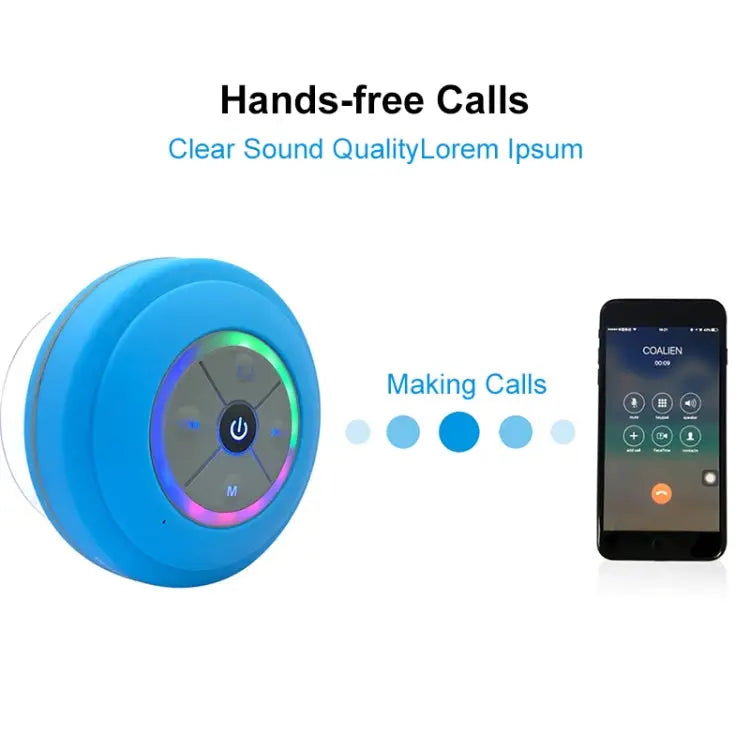 BTS-08 Wireless Bluetooth Speaker Waterproof Led FM Radio Subwoofer Bluetooth Column TF Card Suction Cup Mini Shower