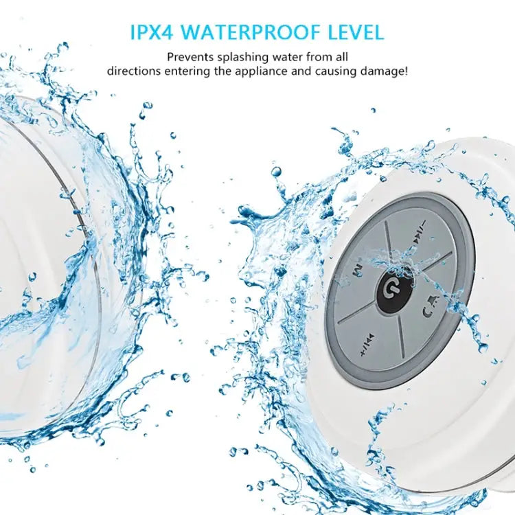 BTS-08 Wireless Bluetooth Speaker Waterproof Led FM Radio Subwoofer Bluetooth Column TF Card Suction Cup Mini Shower