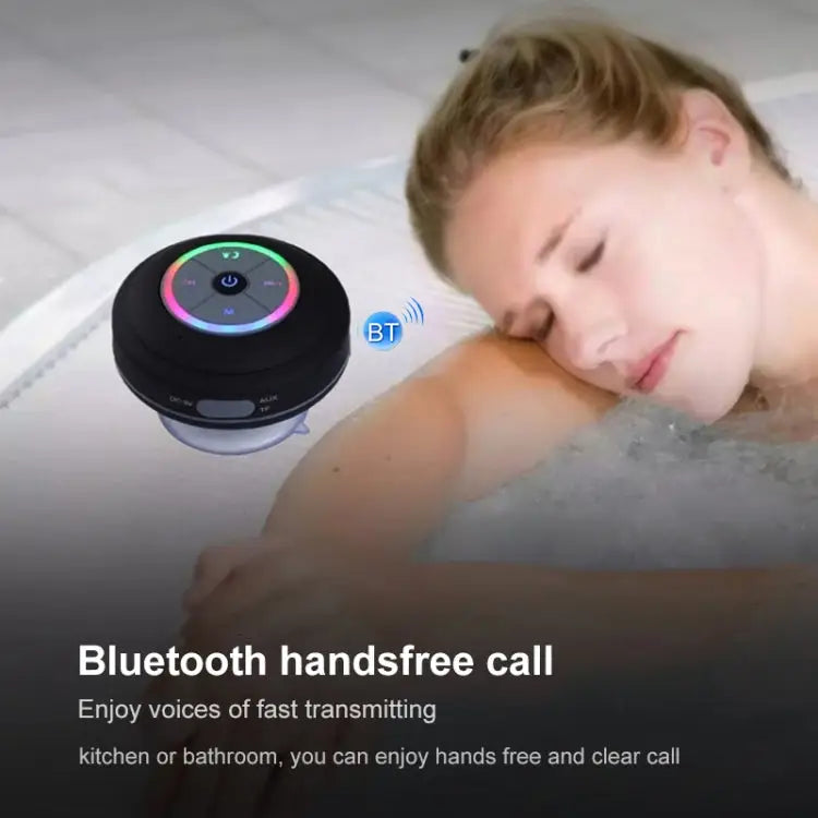 BTS-08 Wireless Bluetooth Speaker Waterproof Led FM Radio Subwoofer Bluetooth Column TF Card Suction Cup Mini Shower