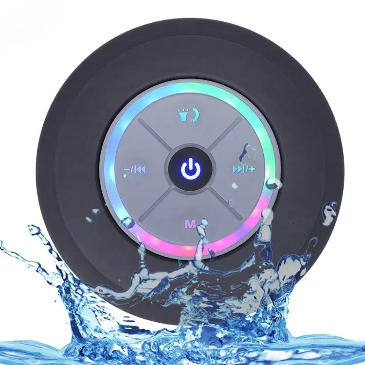 BTS-08 Wireless Bluetooth Speaker Waterproof Led FM Radio Subwoofer Bluetooth Column TF Card Suction Cup Mini Shower