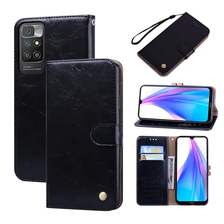 Business Style Oil Wax Texture Horizontal Flip Leather Case with Holder & Card Slots & Wallet For iPhone 13 mini