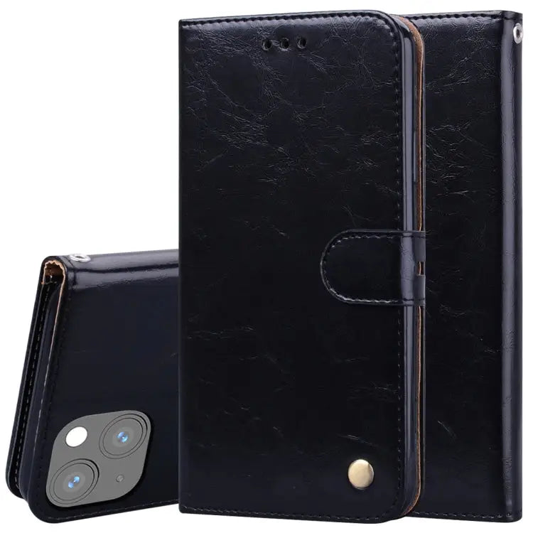 Business Style Oil Wax Texture Horizontal Flip Leather Case with Holder & Card Slots & Wallet For iPhone 13 mini