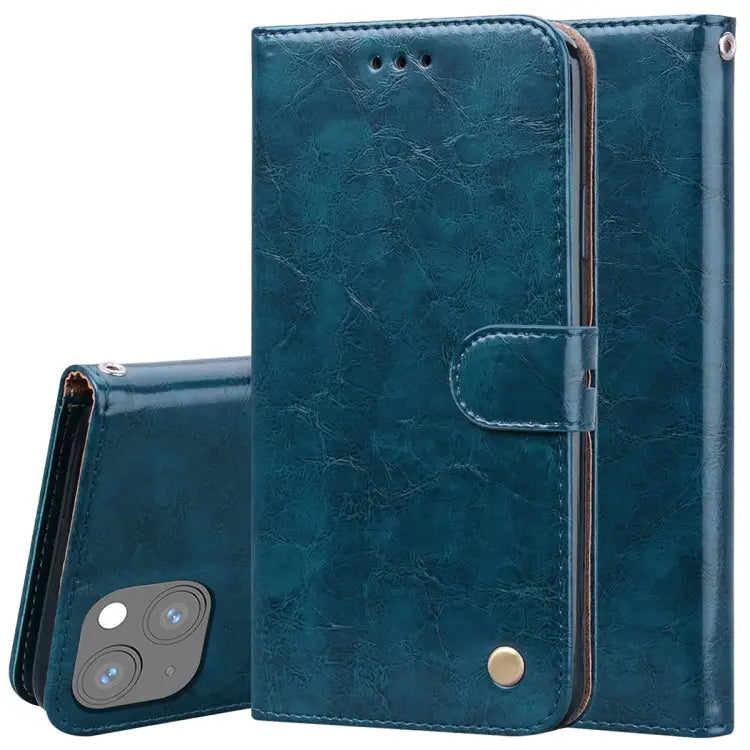 Business Style Oil Wax Texture Horizontal Flip Leather Case with Holder & Card Slots & Wallet For iPhone 13 mini
