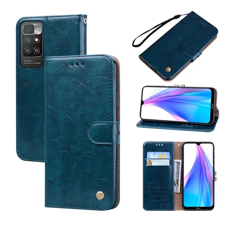 Business Style Oil Wax Texture Horizontal Flip Leather Case with Holder & Card Slots & Wallet For iPhone 13 mini