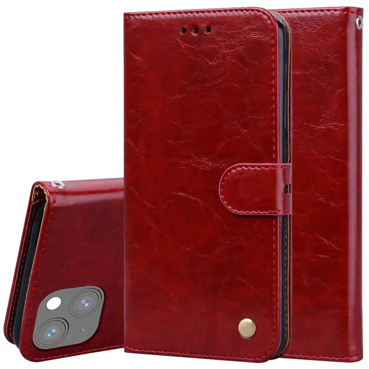 Business Style Oil Wax Texture Horizontal Flip Leather Case with Holder & Card Slots & Wallet For iPhone 13 mini